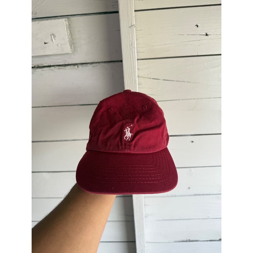Polo Ralph Lauren Mens Burgundy Red Cotton Pony Logo Adjustable Dad Hat Cap USA